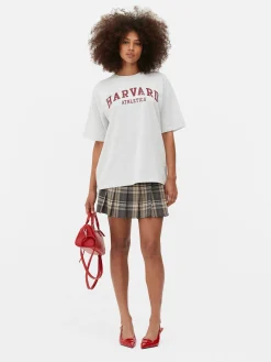 Tops Und T-Shirts|Primark Kurzärmeliges „Harvard“ T-Shirt Grau meliert