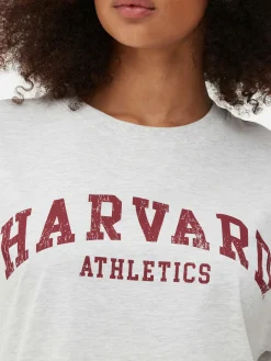 Tops Und T-Shirts|Primark Kurzärmeliges „Harvard“ T-Shirt Grau meliert