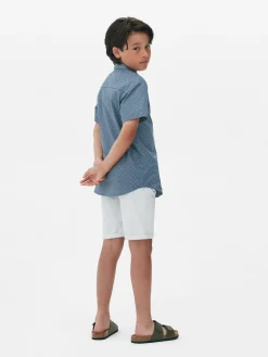 Tops Und T-Shirts|Primark Kurzärmeliges Hemd Mit Knopfleiste Blau