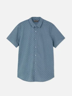 Tops Und T-Shirts|Primark Kurzärmeliges Hemd Mit Knopfleiste Blau