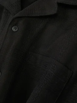 Hemden|Primark Kurzärmeliges Hemd Mit Knopfleiste Schwarz