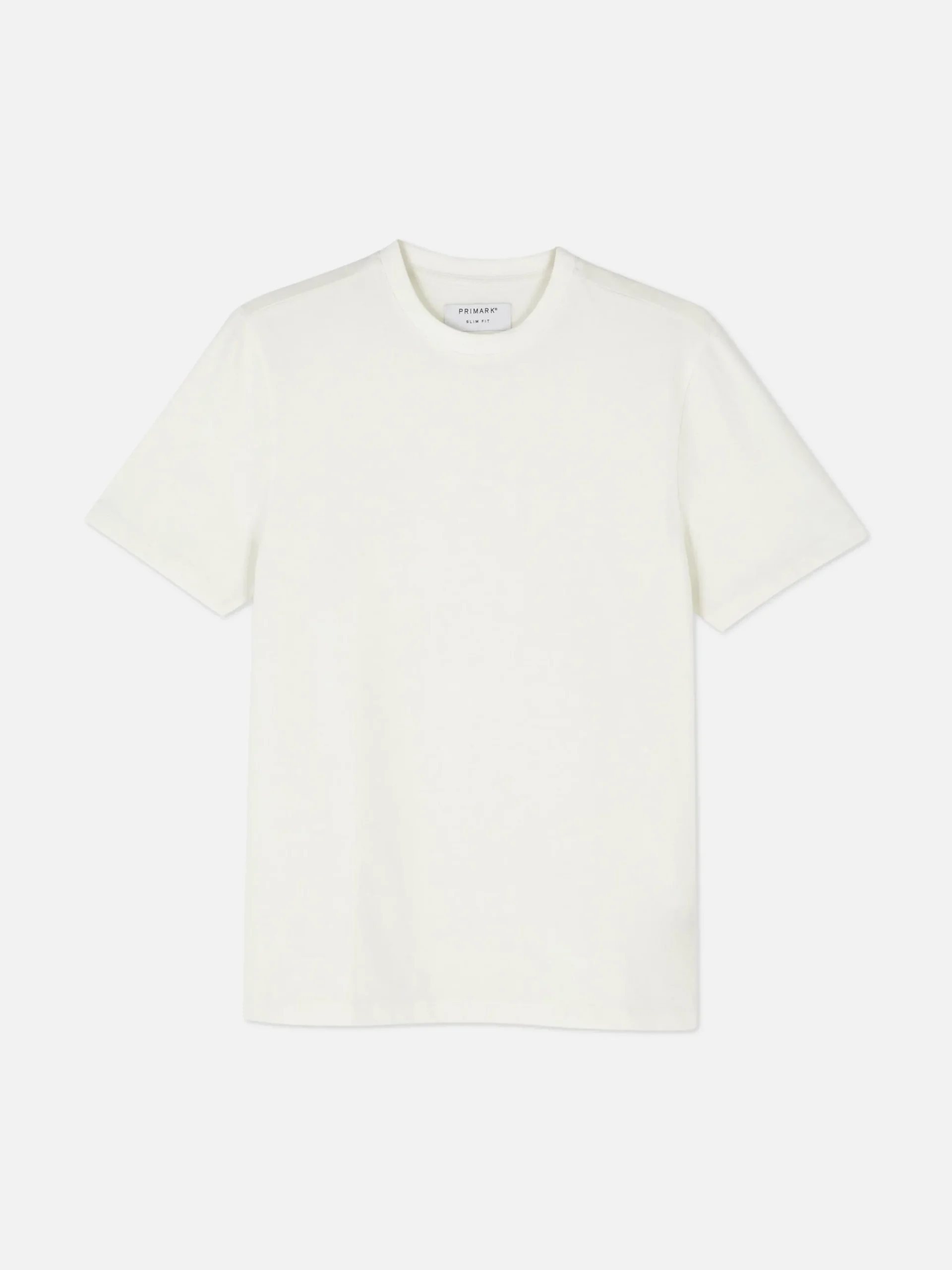 Tops Und T-Shirts|Primark Kurzärmeliges Slim-Fit-T-Shirt Ecrufarben