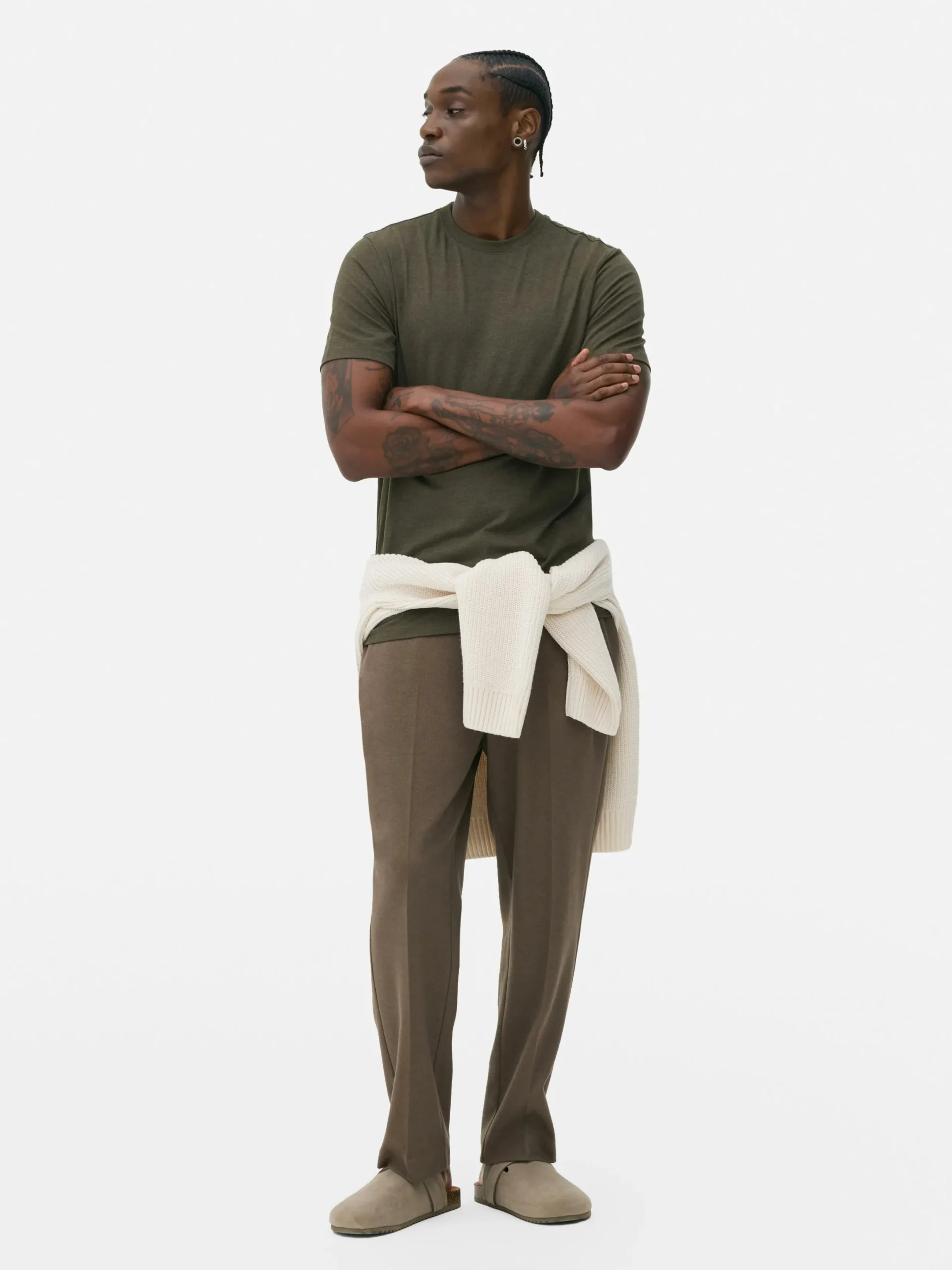 Tops Und T-Shirts|Primark Kurzärmeliges Slim-Fit-T-Shirt Grün