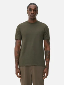 Tops Und T-Shirts|Primark Kurzärmeliges Slim-Fit-T-Shirt Grün