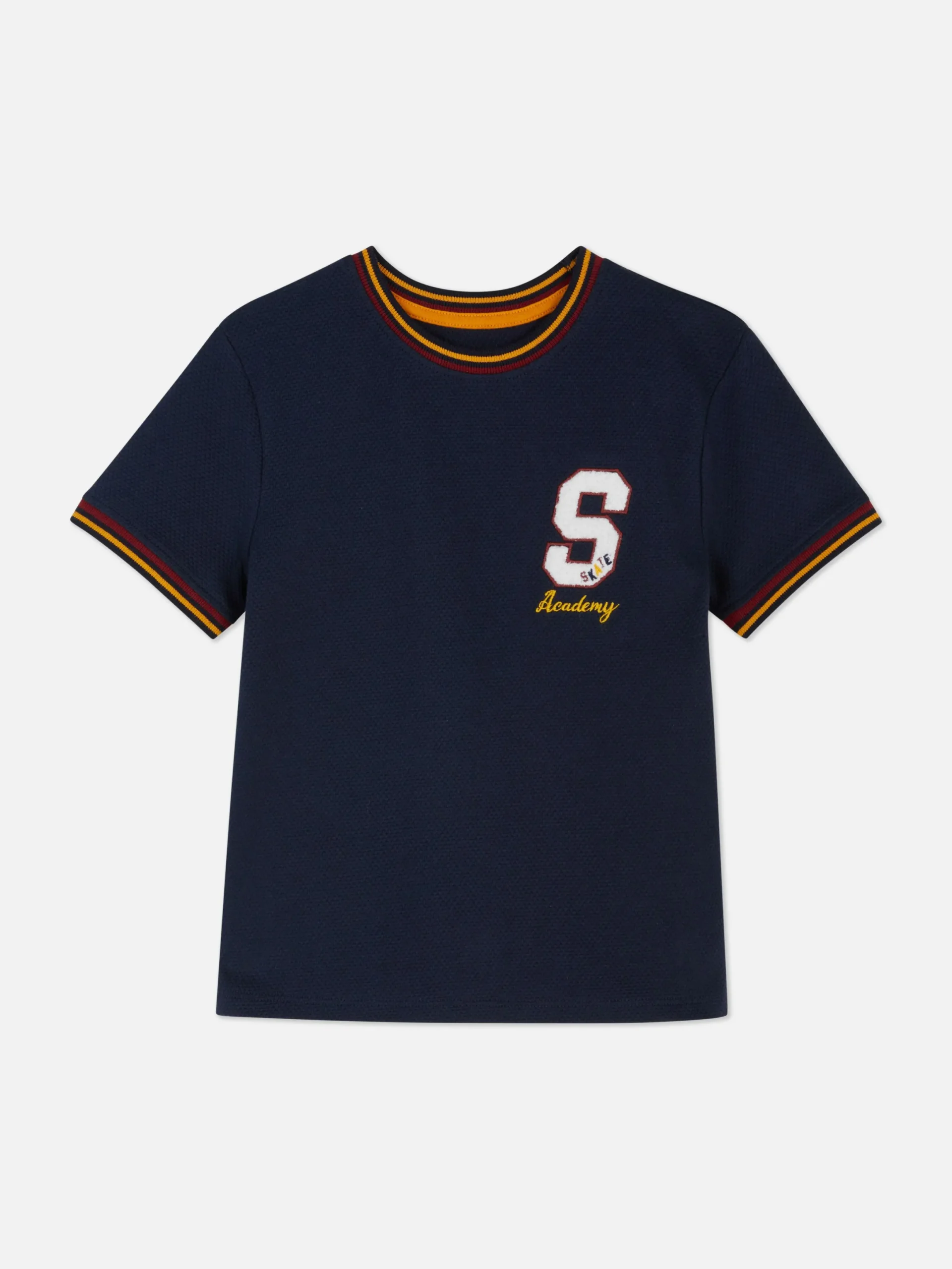 Tops Und T-Shirts|Primark Kurzärmeliges T-Shirt Im College-Stil Marineblau