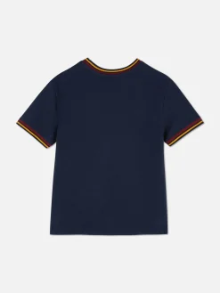 Tops Und T-Shirts|Primark Kurzärmeliges T-Shirt Im College-Stil Marineblau