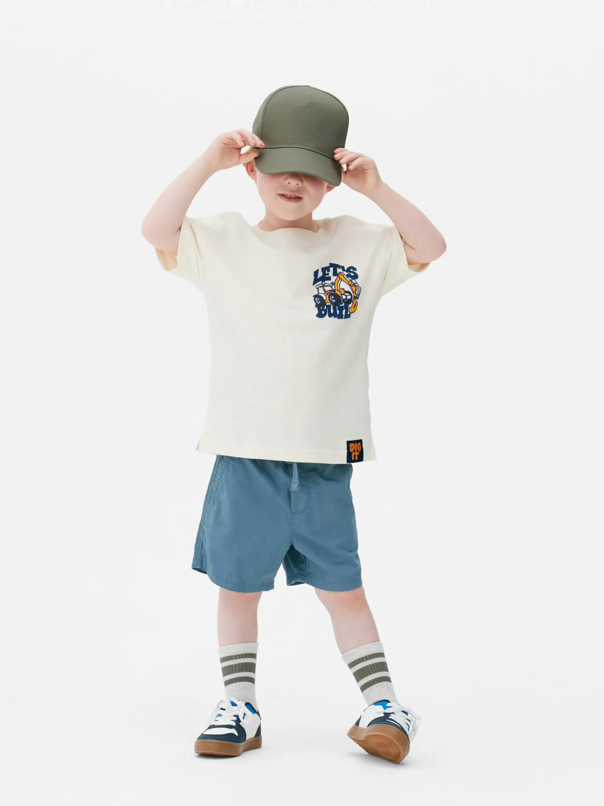 Tops Und T-Shirts|Primark Kurzärmeliges T-Shirt Mit Baggermotiv Ecrufarben