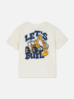 Tops Und T-Shirts|Primark Kurzärmeliges T-Shirt Mit Baggermotiv Ecrufarben