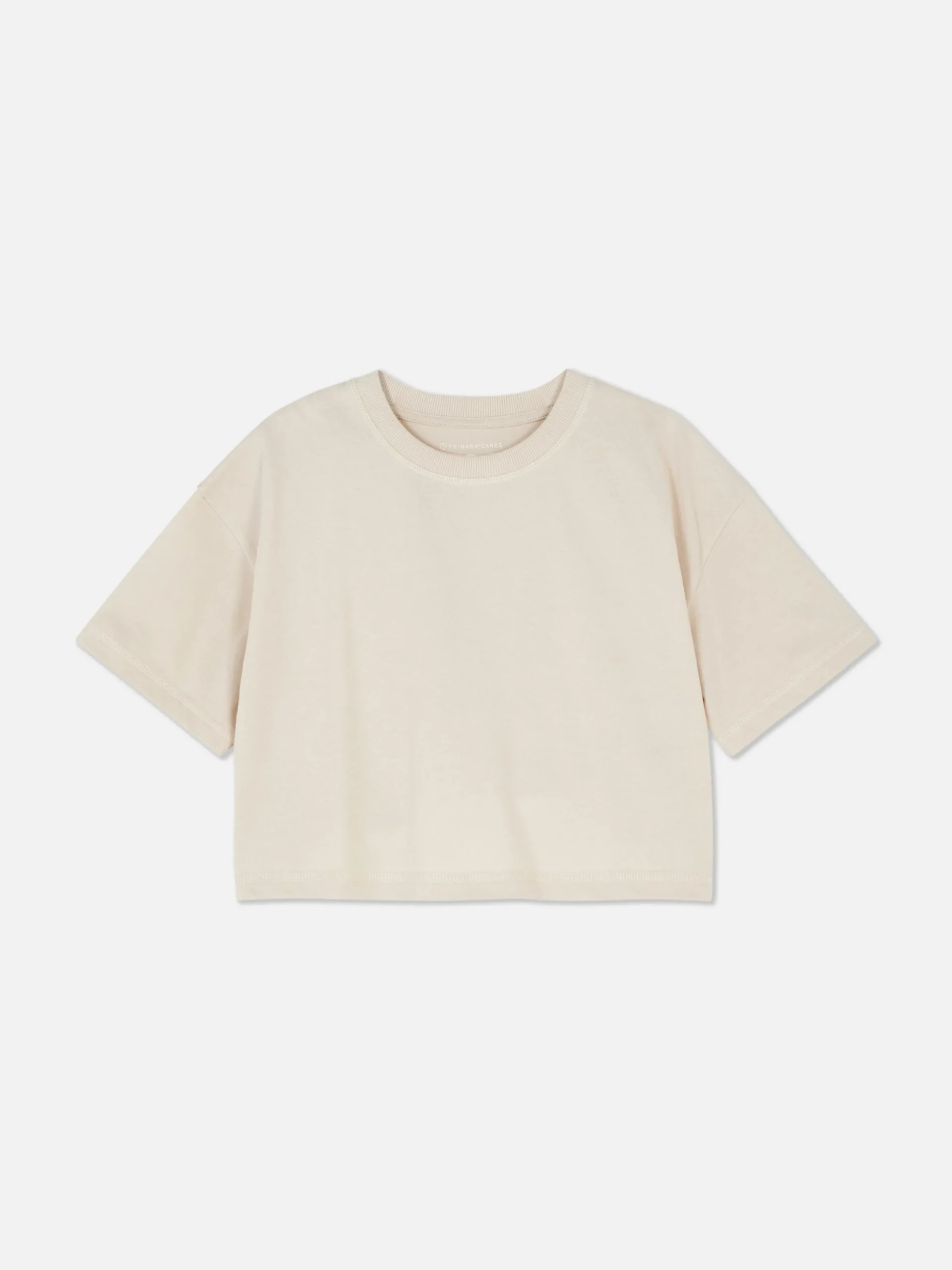 Tops Und T-Shirts|Primark Kurzärmeliges T-Shirt Mit Rundhalsausschnitt Steinfarben