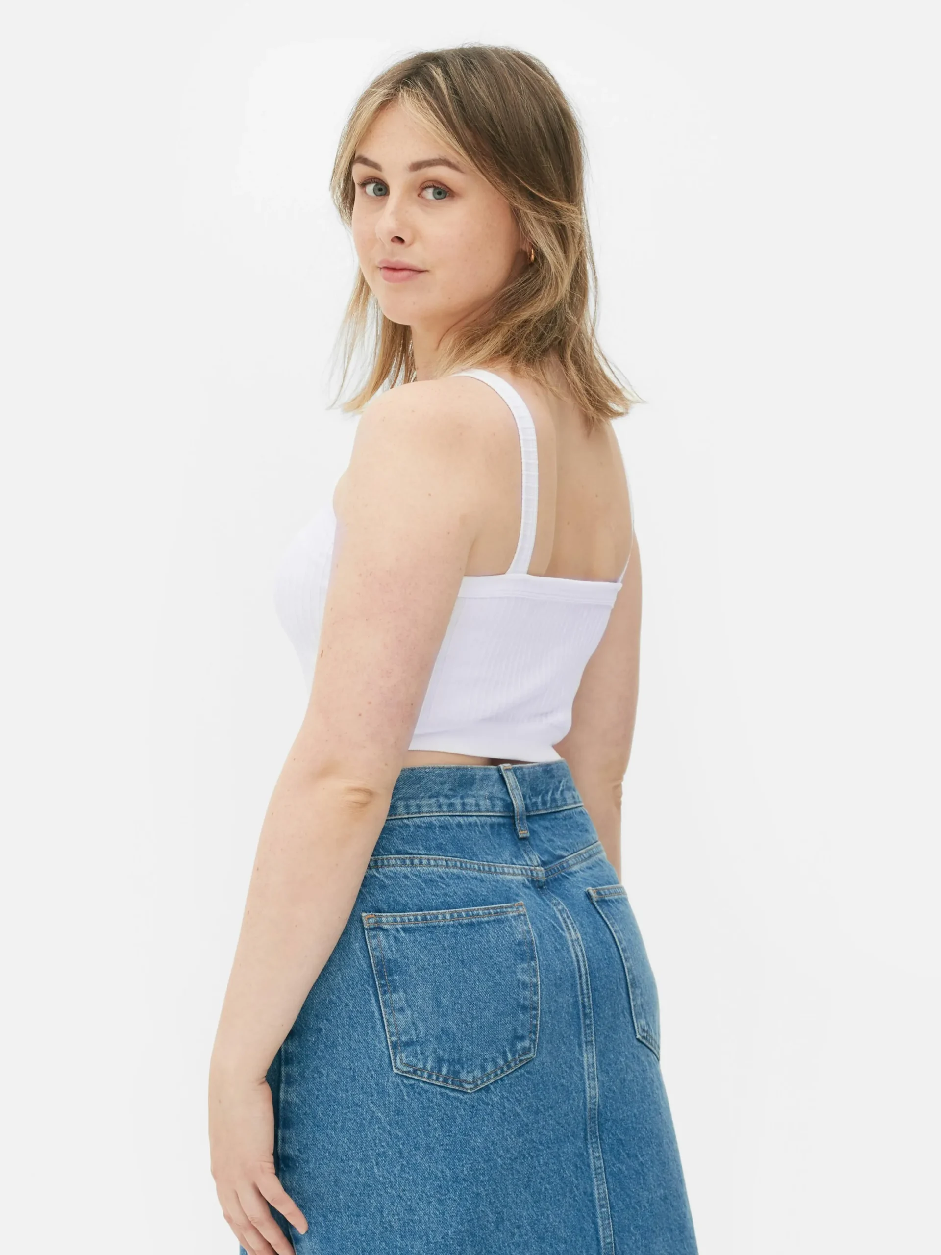 Tops Und T-Shirts|Primark Kurz-Top Mit Rippenstruktur Weiß