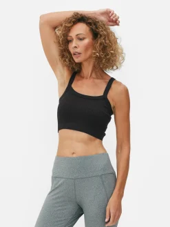 Tops Und T-Shirts|Primark Kurz-Top Mit Rippenstruktur Schwarz