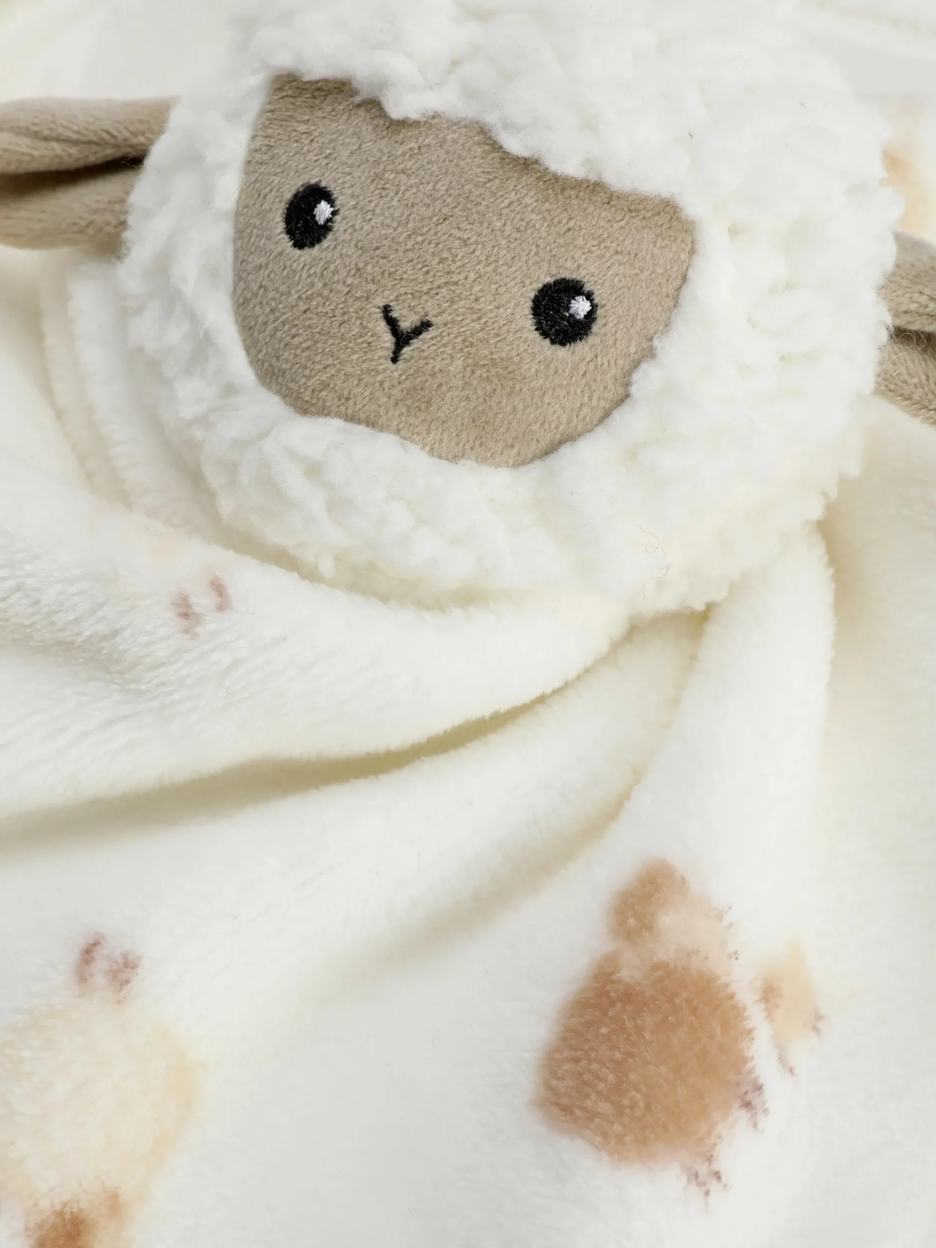 Bettwäsche Und Decken|Primark Kuscheldecke Aus Fleece Mit Lamm-Motiv Elfenbeinfarben
