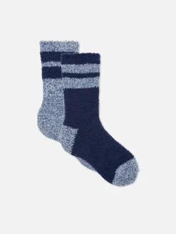 Socken|Primark Kuschelige Bettsocken, 2er-Pack Marineblau