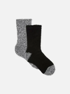Socken|Primark Kuschelige Bettsocken, 2er-Pack Schwarz