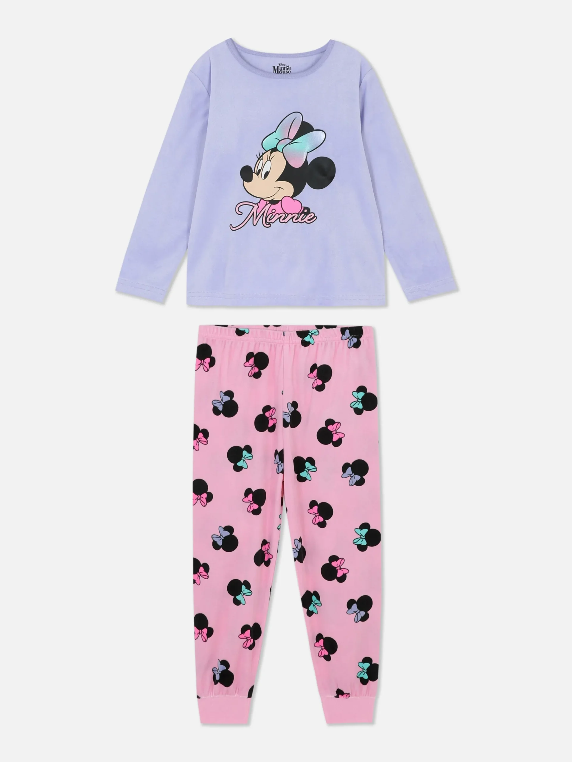 Schlafanzüge Und Nachtwäsche|Primark Kuscheliger Langer „Disney Minnie Maus“ Schlafanzug Lilafarben