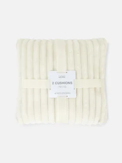 Kissen Und Bezüge|Primark Kuscheliges, Geripptes Kissen, 2er-Pack Cremefarben