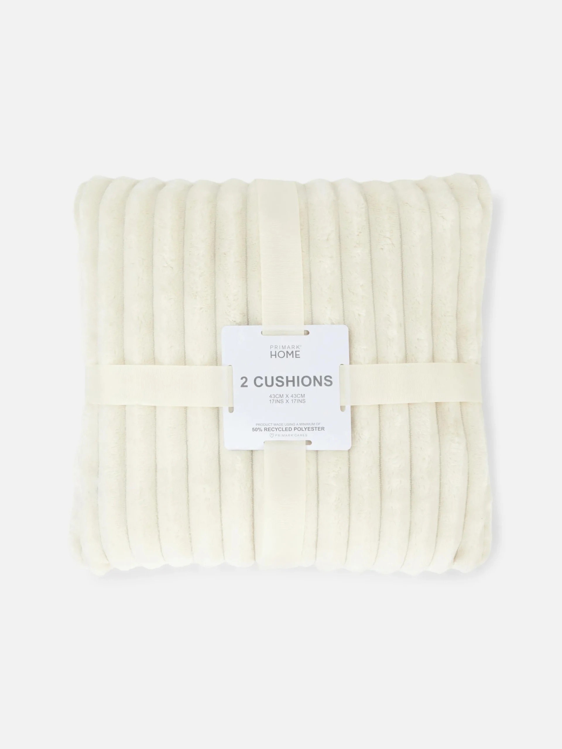 Kissen Und Bezüge|Primark Kuscheliges, Geripptes Kissen, 2er-Pack Cremefarben