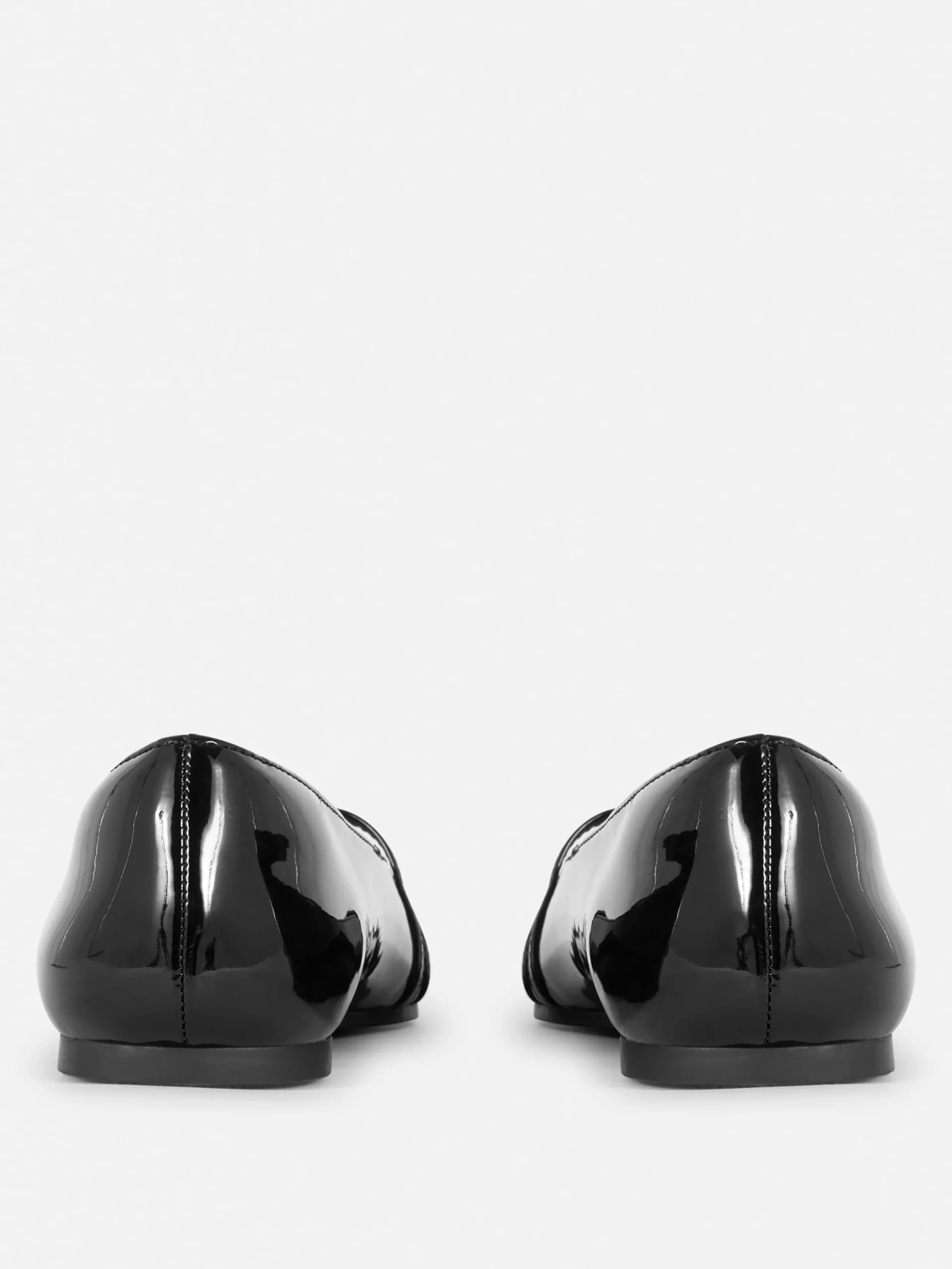 Flache Schuhe|Primark Lack-Ballerinas Mit Spitzer Zehenpartie Schwarz