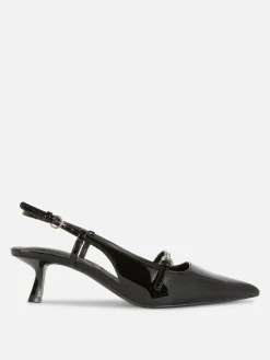 Gothic-Kleidung|Heels|Primark Lackleder-Heels Mit Schnalle Schwarz