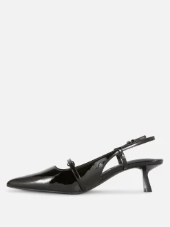 Gothic-Kleidung|Heels|Primark Lackleder-Heels Mit Schnalle Schwarz