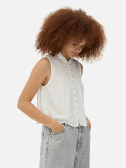 Blusen|Primark Landhausbluse Mit Leiterstruktur Weiß