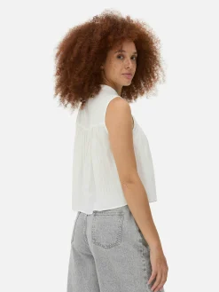 Blusen|Primark Landhausbluse Mit Leiterstruktur Weiß