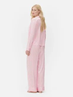Schlafanzüge|Primark Langarm-Schlafanzug Aus Satin Rosa