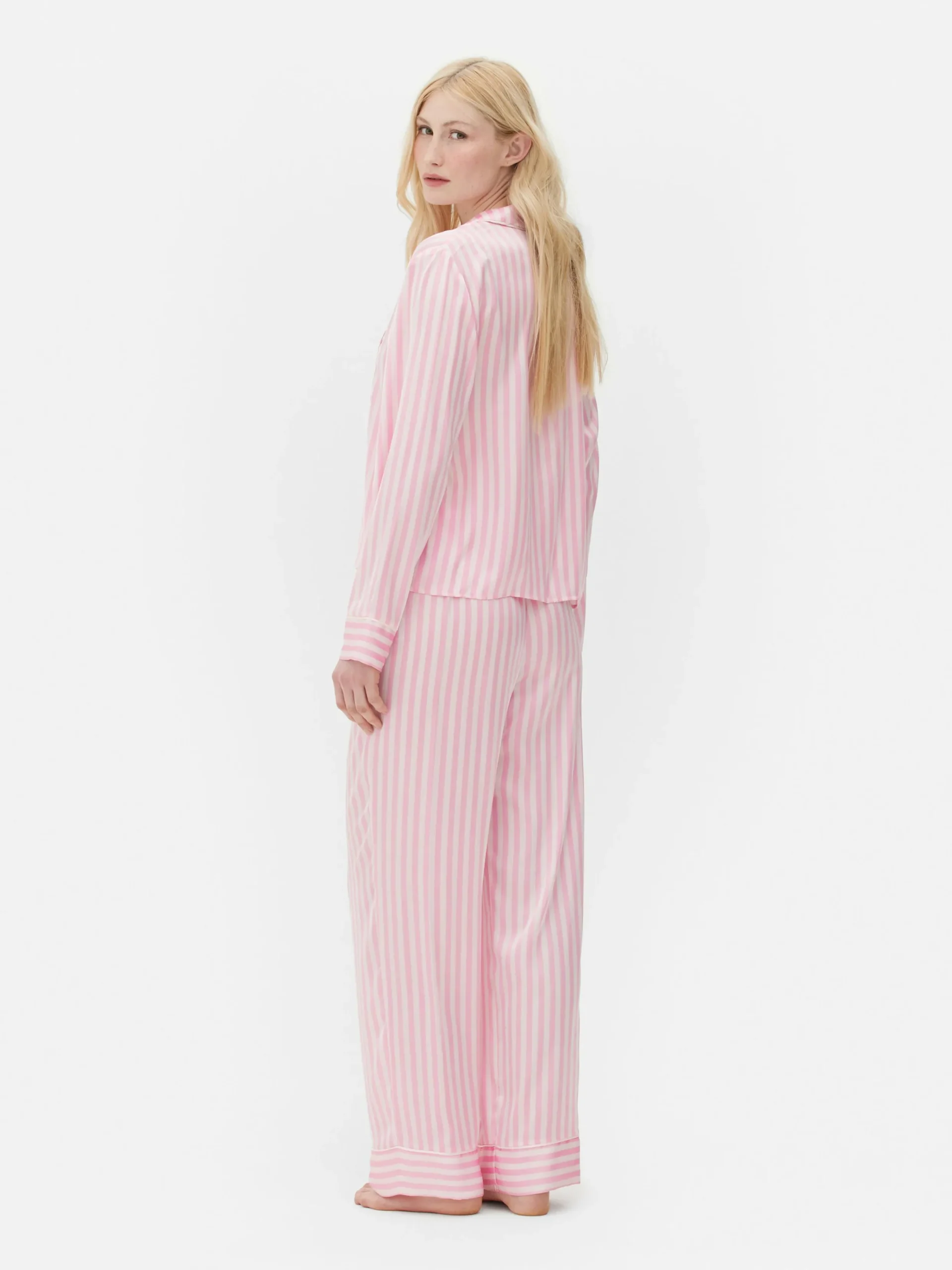 Schlafanzüge|Primark Langarm-Schlafanzug Aus Satin Rosa