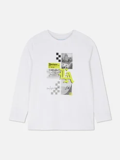 Tops Und T-Shirts|Primark Langarm-Shirt Mit „Los Angeles“ Grafik Weiß