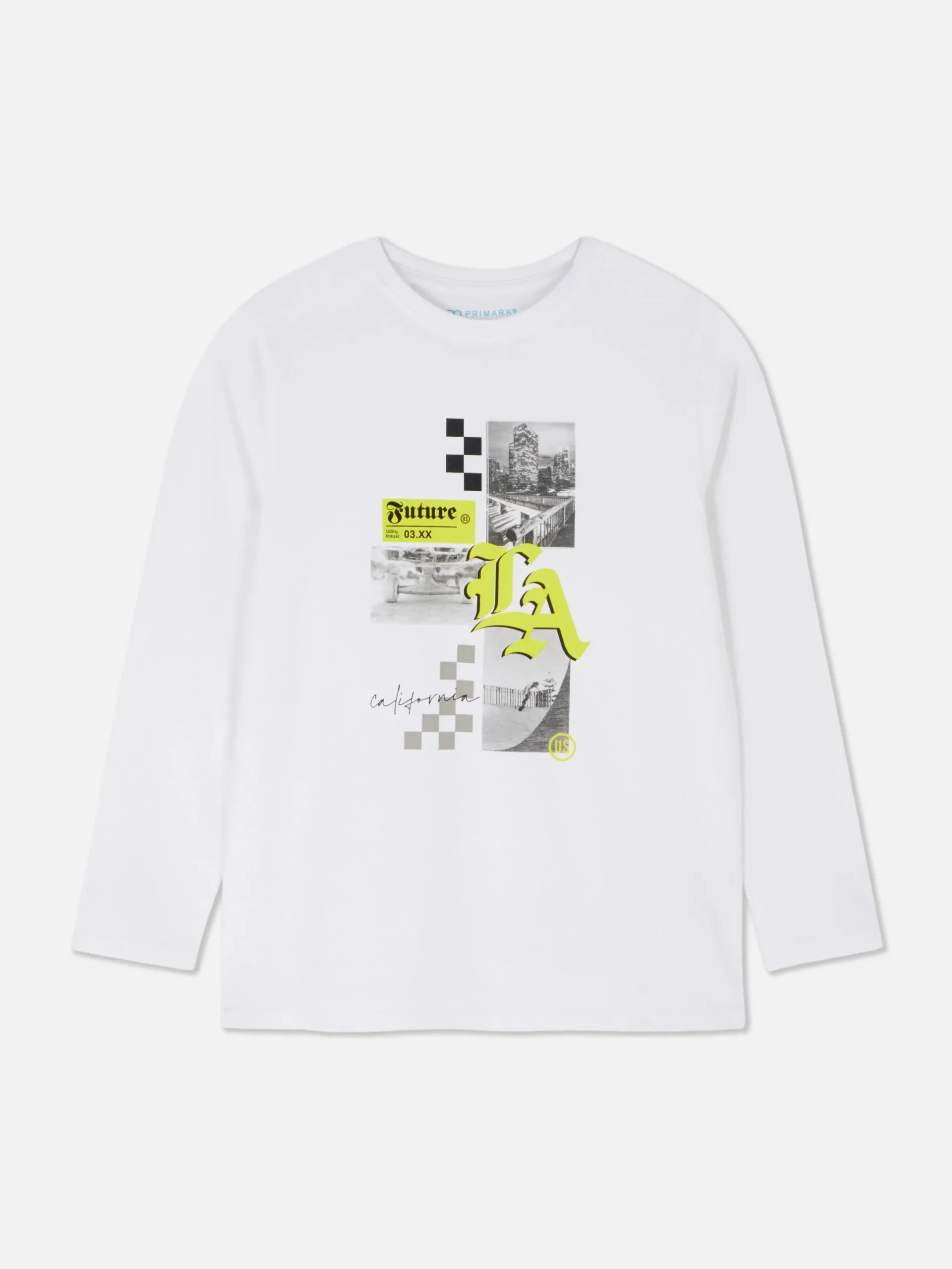 Tops Und T-Shirts|Primark Langarm-Shirt Mit „Los Angeles“ Grafik Weiß