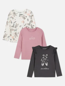 Tops Und T-Shirts|Primark Langarmshirts Mit Ballett-Grafik, 3er-Pack Anthrazitfarben