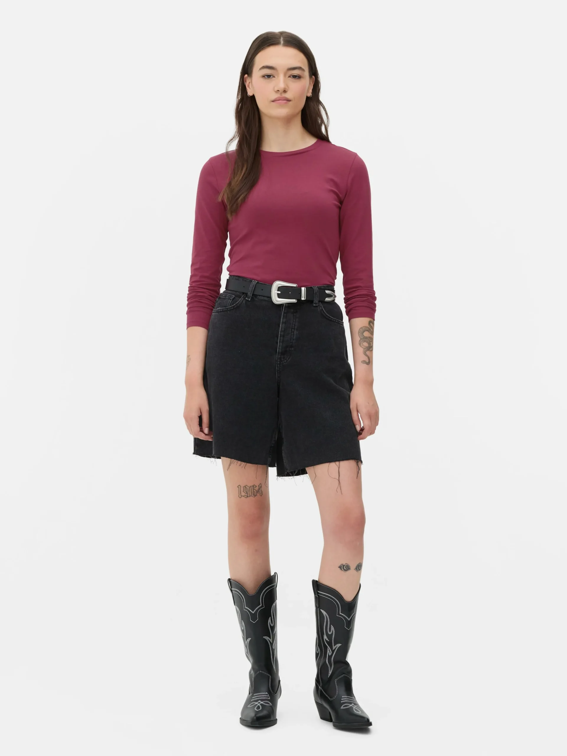 Tops Und T-Shirts|Primark Langarmtop Aus Stretch-Jersey Weinrot