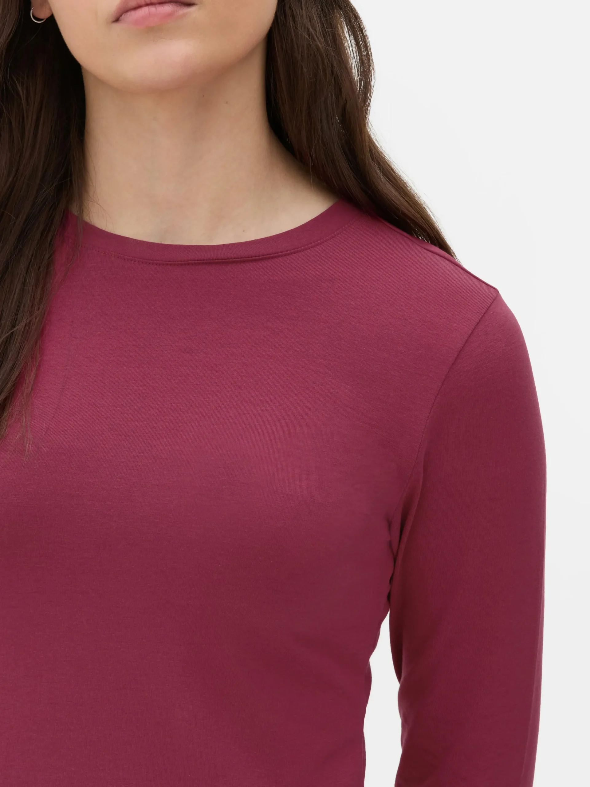 Tops Und T-Shirts|Primark Langarmtop Aus Stretch-Jersey Weinrot