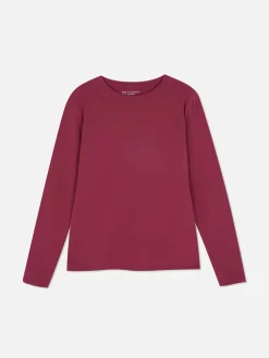 Tops Und T-Shirts|Primark Langarmtop Aus Stretch-Jersey Weinrot