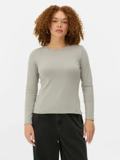 Tops Und T-Shirts|Primark Langarmtop Aus Stretch-Jersey Grau