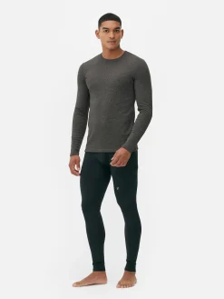Sportbekleidung|Tops Und T-Shirts|Primark Langarmtop Mit Fleecefutter Grau