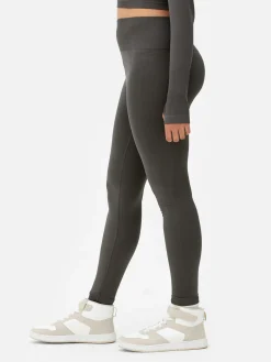 Fitnesskleidung Und Activewear|Primark Lange, Nahtlose Performance-Leggings Dunkelgrau