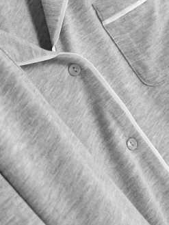 Schlafanzüge|Primark Langer Boyfriend-Schlafanzug Grau meliert