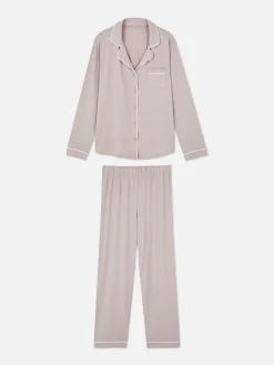 Schlafanzüge|Primark Langer Boyfriend-Schlafanzug Hellviolett