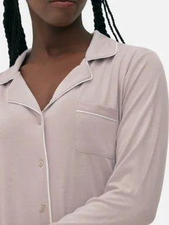 Schlafanzüge|Primark Langer Boyfriend-Schlafanzug Hellviolett