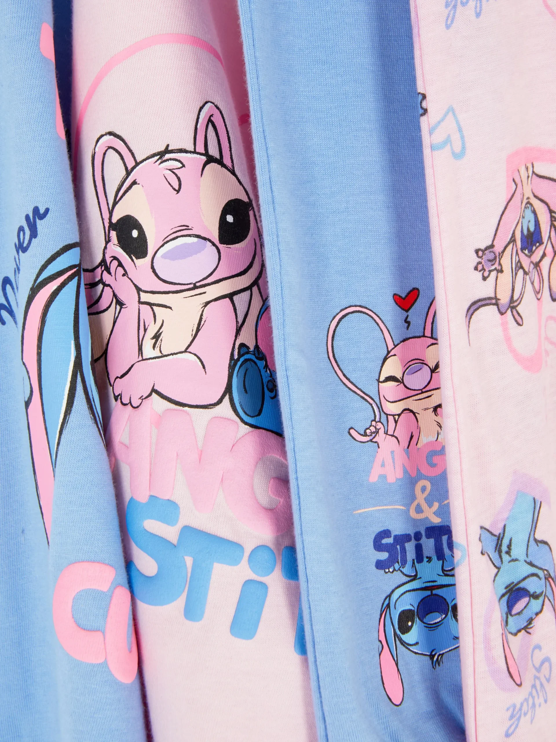 Schlafanzüge Und Nachtwäsche|Primark Langer „Disney Stitch & Engel“ Schlafanzug, 2er-Pack Multi