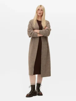 Pullover Und Cardigans|Primark Langer, Gerippter Cardigan Taupefarben