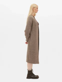 Pullover Und Cardigans|Primark Langer, Gerippter Cardigan Taupefarben