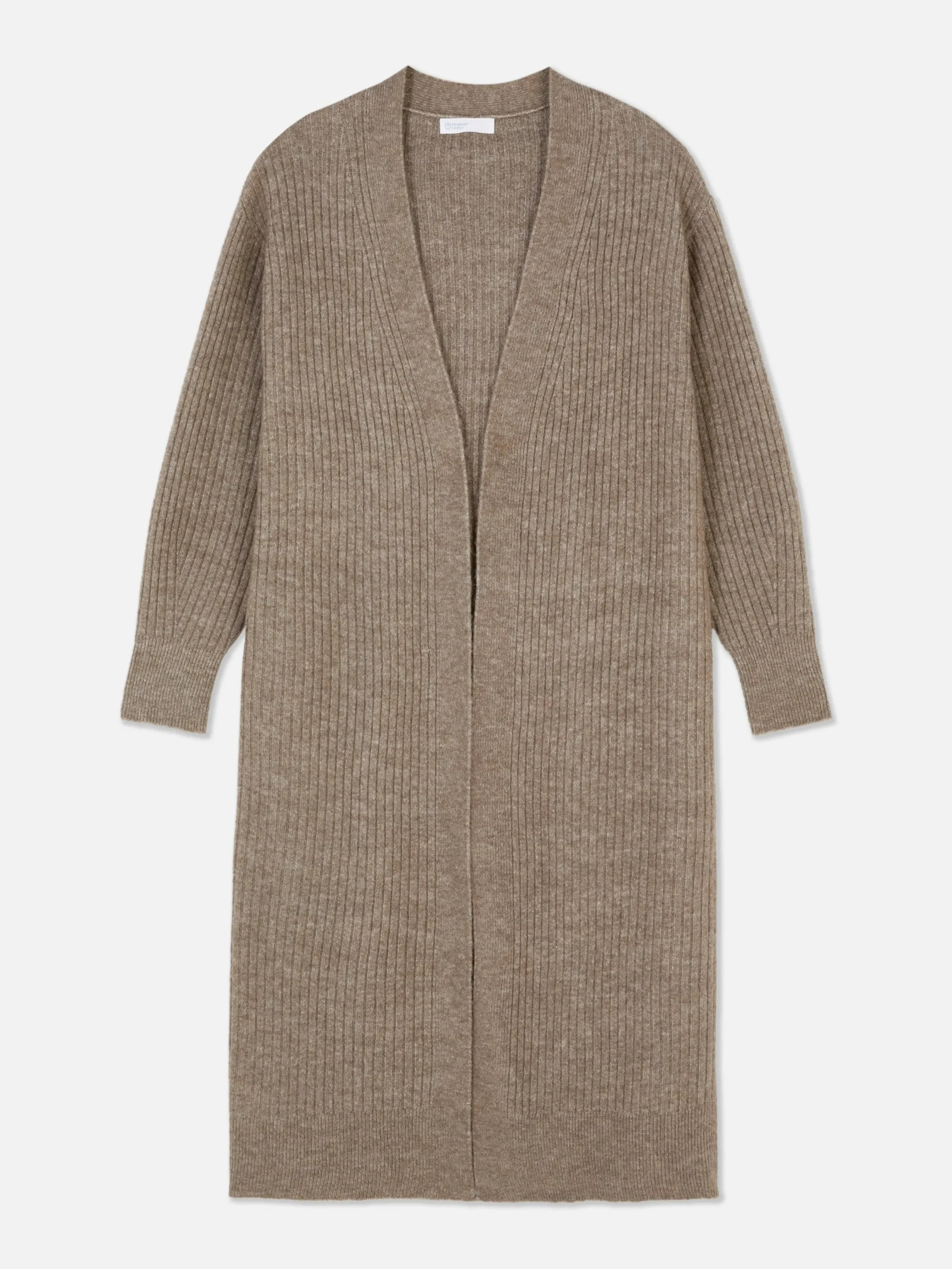 Pullover Und Cardigans|Primark Langer, Gerippter Cardigan Taupefarben