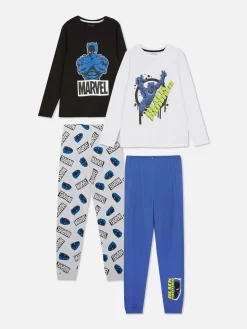 Schlafanzüge Und Nachtwäsche|Primark Langer „Marvel Black Panther“ Schlafanzug, 2er-Pack Blau