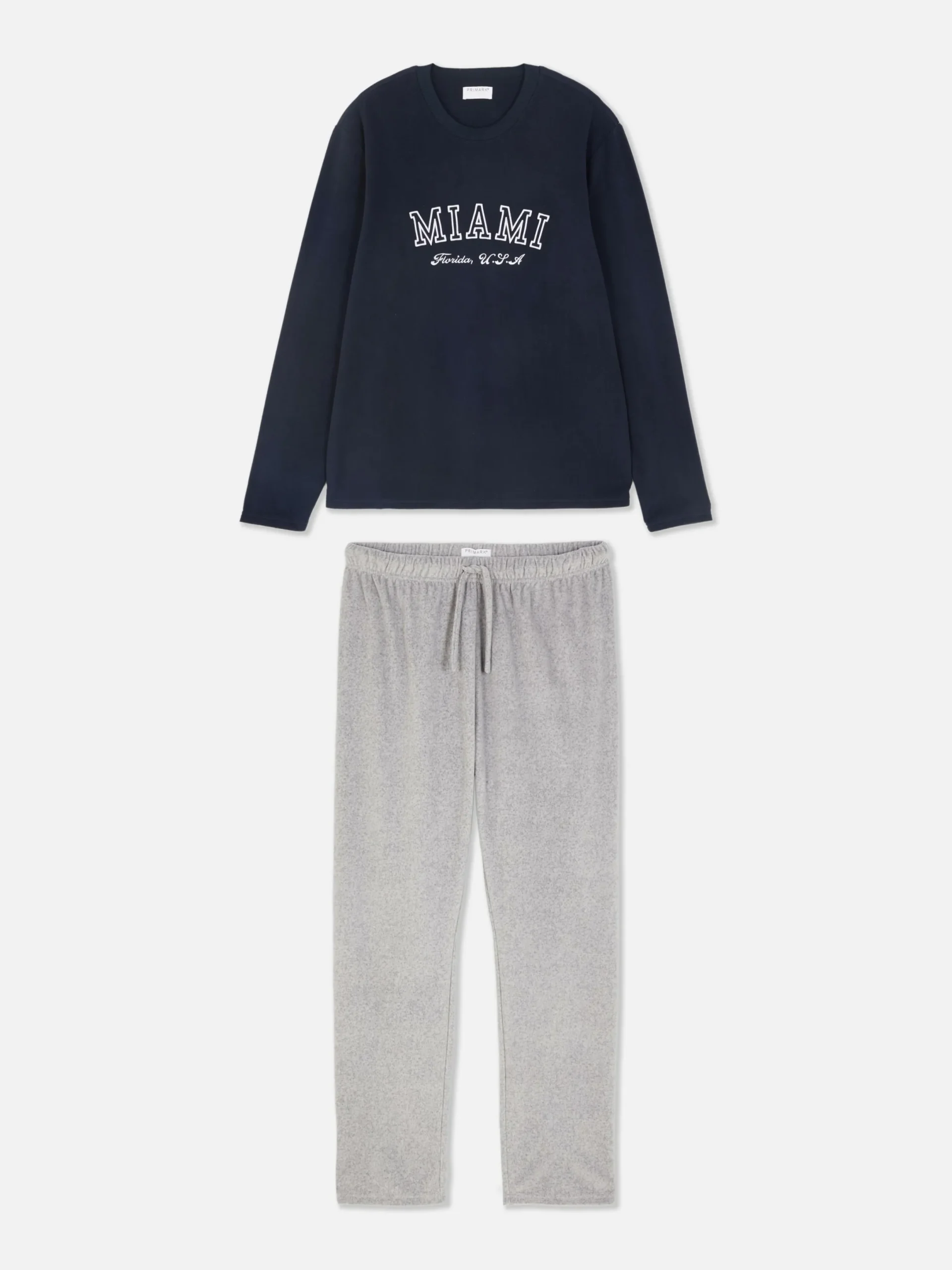 Schlafanzüge|Primark Langer „Miami“ Schlafanzug Marineblau