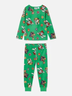 Schlafanzüge Und Nachtwäsche|Primark Langer „PAW Patrol“ Velours-Schlafanzug Grün