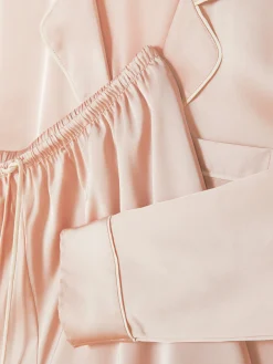 Schlafanzüge|Primark Langer Satin-Schlafanzug Hellrosa