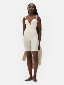 Shapewear|Primark Langer Shapewear-Body Mit Tiefem Dekolleté Austerfarben