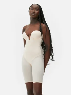 Shapewear|Primark Langer Shapewear-Body Mit Tiefem Dekolleté Austerfarben